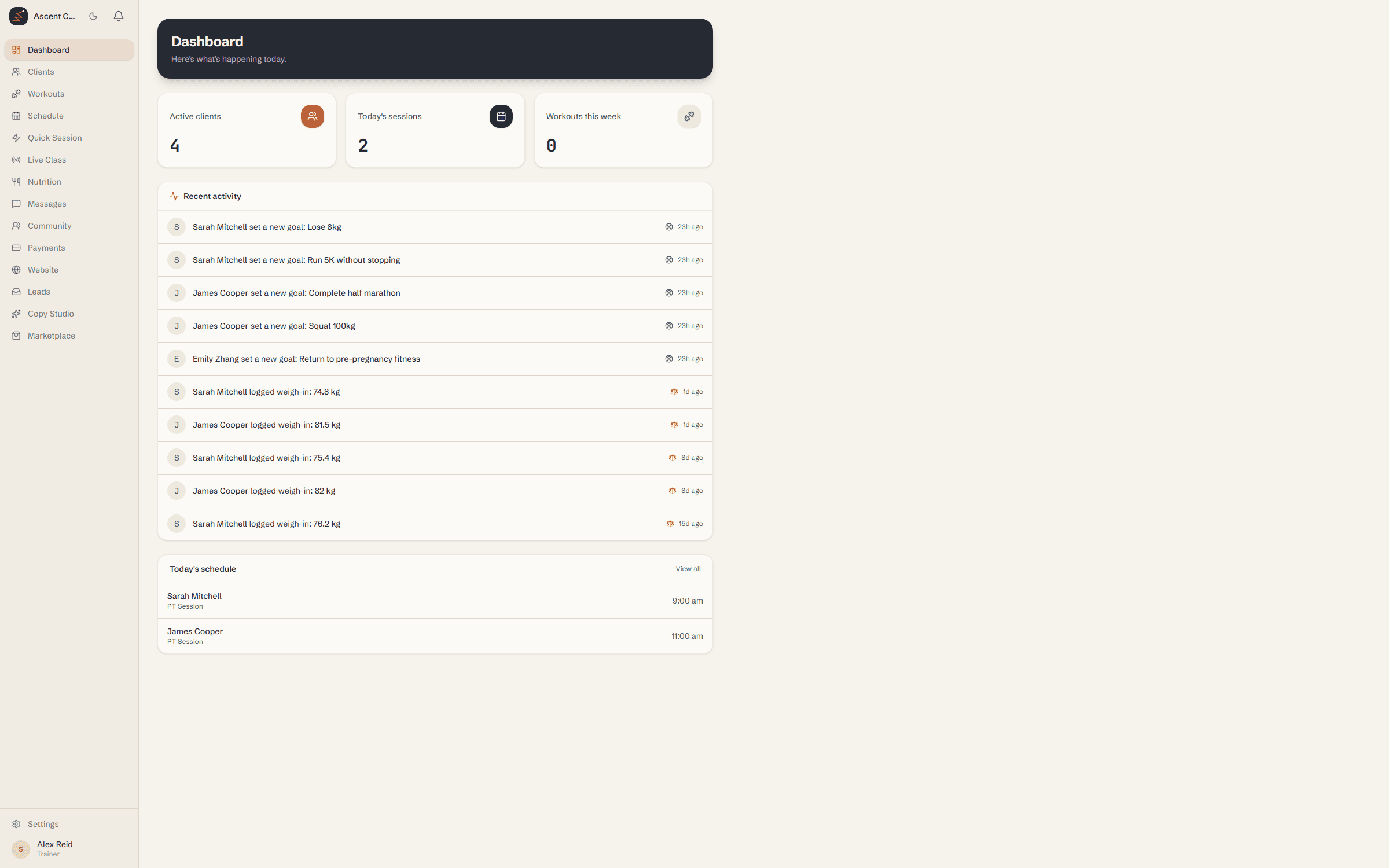 Your TrainPath dashboard